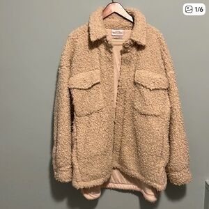 Urban Outfitters Women's Cream Sherpa Jacket. Good condition.